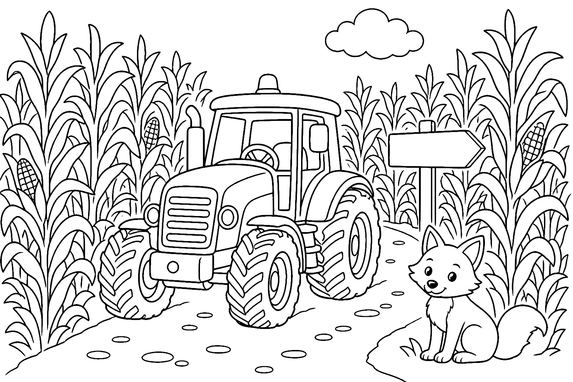 Traktor im Maislabyrinth