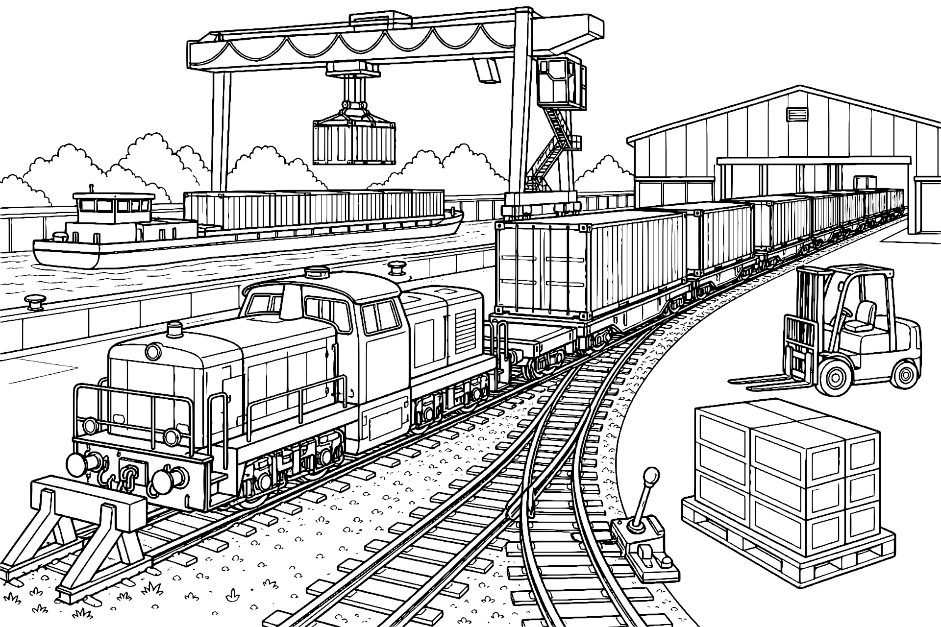 Containerzug am Binnenhafen
