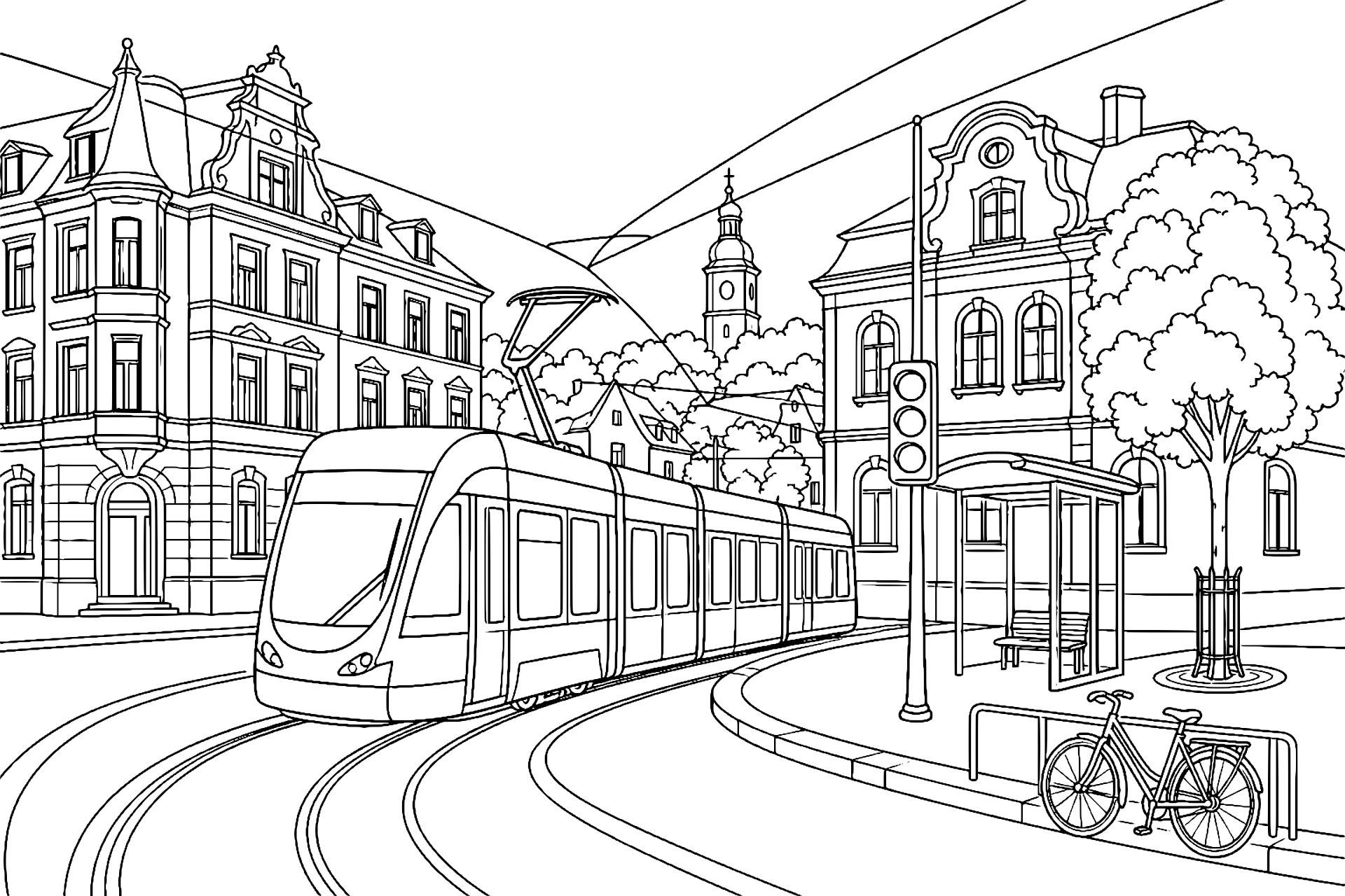 Straßenbahn in der Altstadtkurve