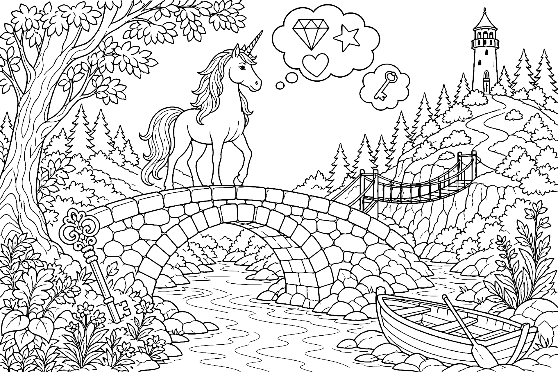 Einhorn auf der Brücke der verlorenen Träume