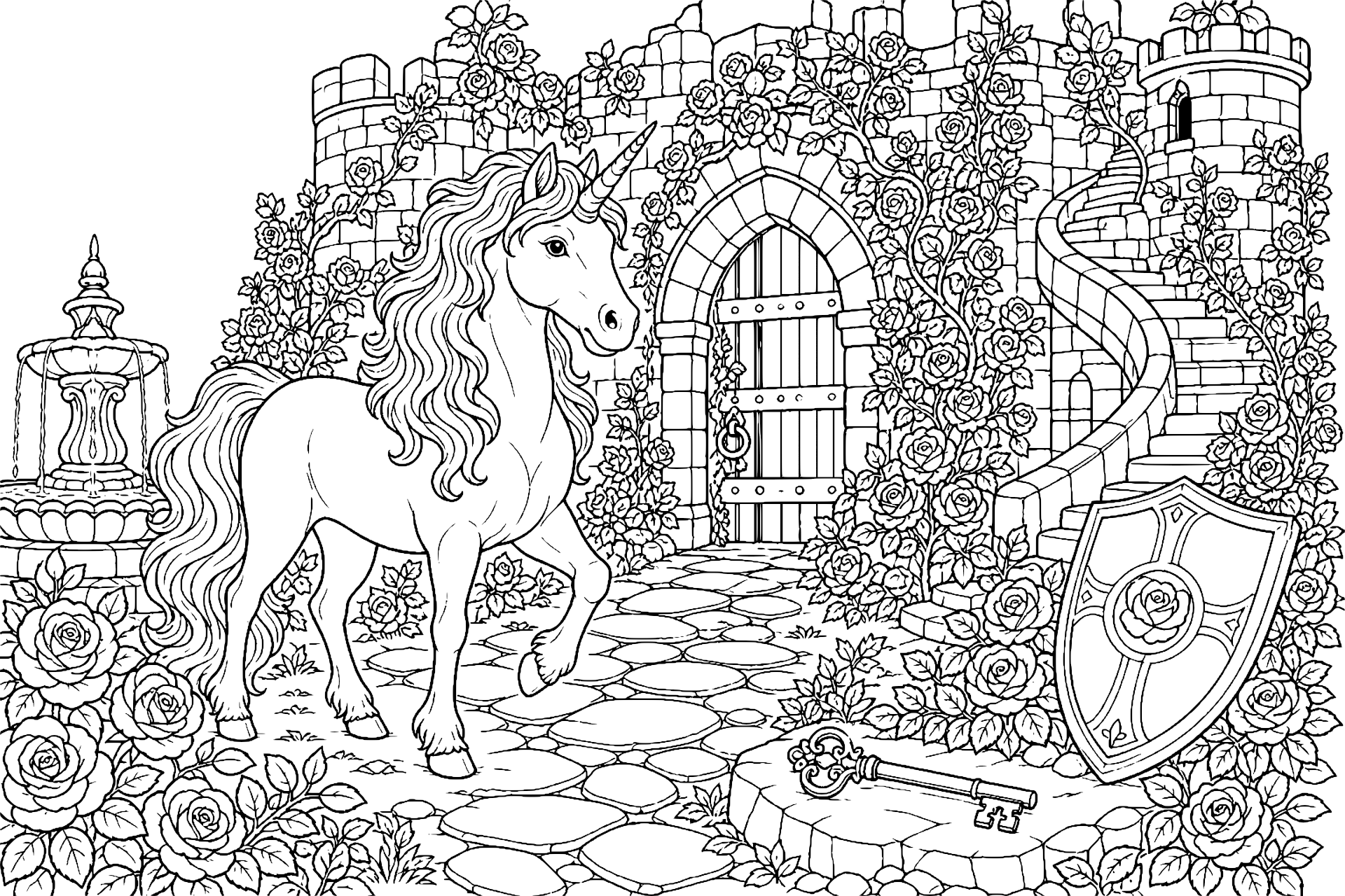Einhorn und der Schlüssel zur Rosenfestung