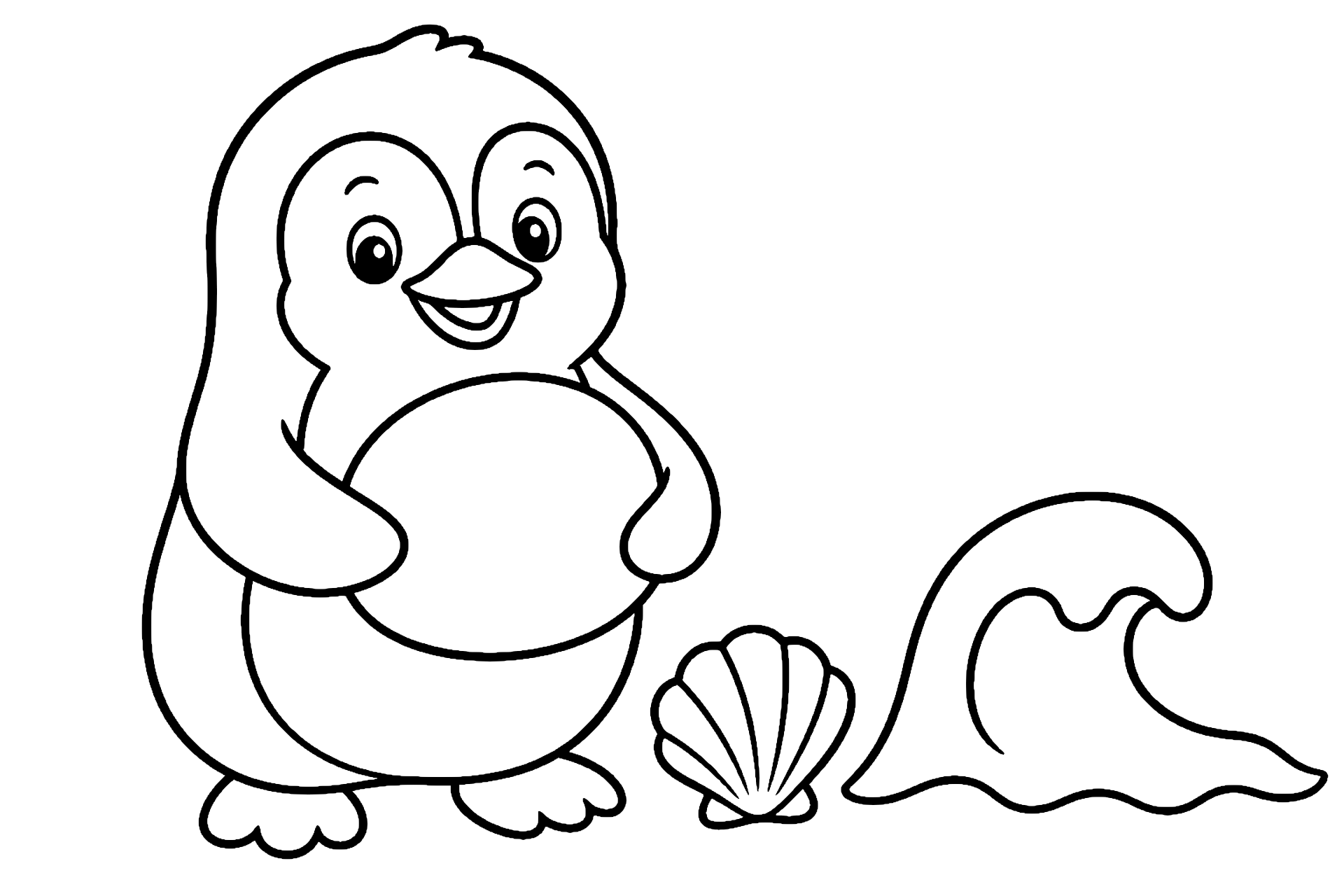 Pinguin am Meeresufer
